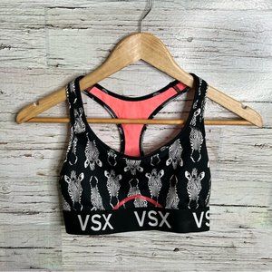 VSX Victoria Secret Sports Bra Racerback Zebra Black White Pink Size small